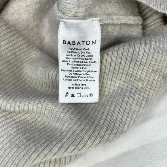 Aritzia babaton Cream/grey Turtleneck Sweater top - Picture 4 of 8
